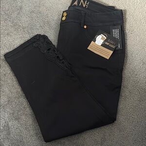 Women's Black Jeans with Lace Detail